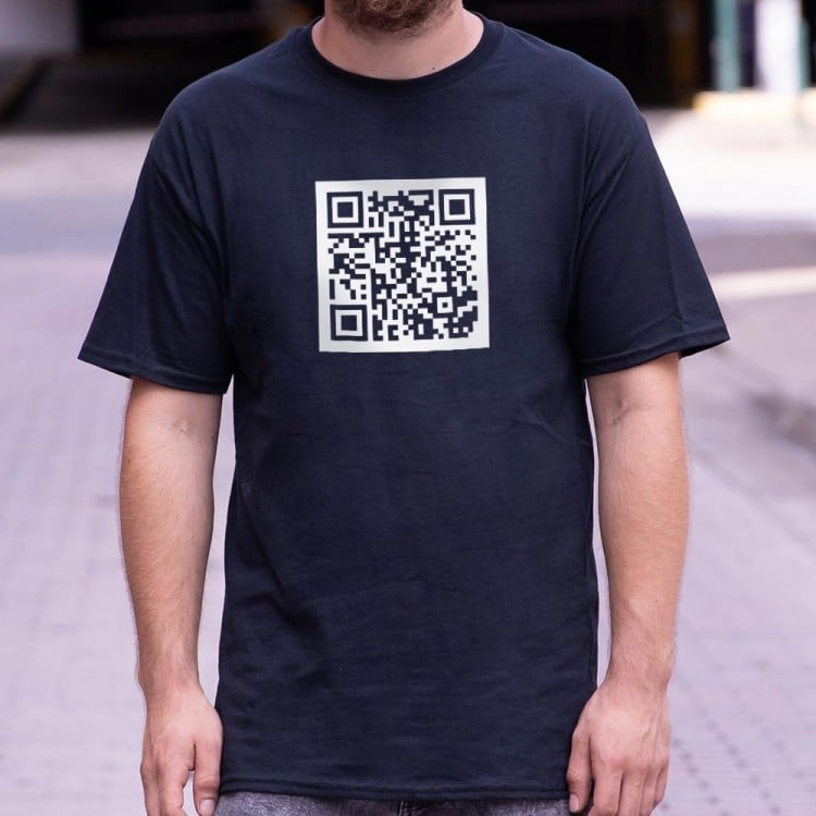 Rickroll QR code shirt - Shirts Bubble